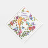 ハッピーバースデー黄鳥 スタンダードランチョンナプキン (角)