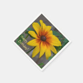 ハッピーバースデー黒目スーザン スタンダードカクテルナプキン (角)