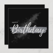 ハッピーバースデー黒 サンキューカード (正面/裏面)