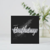 ハッピーバースデー黒 サンキューカード (スタンド正面)