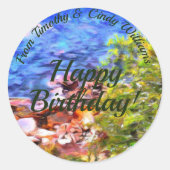 ハッピーバースデー0819 ラウンドシール (正面)