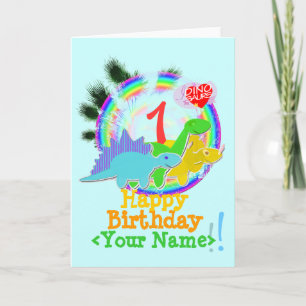 ハッピーバースデー1年、Dinosあなたの一流のカード カード
