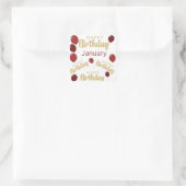 ハッピーバースデー1月の誕生日ステッカー スクエアシール (バッグ)