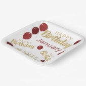 ハッピーバースデー1月の誕生日 ペーパープレート (傾斜あり)