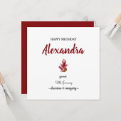 ハッピーバースデー1月の誕生石ガーネット宝石 カード (正面/裏面インサイチュ)