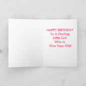 ハッピーバースデー1歳の少女 カード (内部)