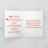 ハッピーバースデー1歳の漫画の竜 カード (内部)