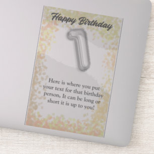 ハッピーバースデー1歳ステッカー シール