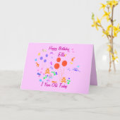 ハッピーバースデー1歳 カード (黄色い花)