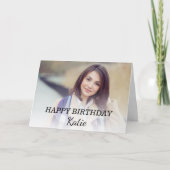 ハッピーバースデー10代のガールフォト親兄弟姉妹 カード (正面)