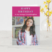 ハッピーバースデー10代の孫娘の写真カード カード (黄色い花)