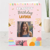 ハッピーバースデー10代の若者女の子、娘のために カード (正面)