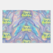 ハッピーバースデー10月誕生石オパール ラッピングペーパーシート (正面3)