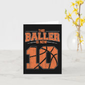 ハッピーバースデー10th 10歳バスケットボールボーイズTe カード (黄色い花)