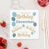 ハッピーバースデー12月の誕生日ペーパーナプキン スタンダードランチョンナプキン (インサイチュ)