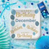 ハッピーバースデー12月の誕生日紙プレート ペーパープレート (パーティー)