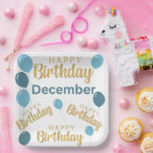 ハッピーバースデー12月の誕生日紙プレート ペーパープレート (パーティー)