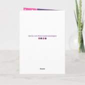 ハッピーバースデー16今日の紫とピンク カード (裏面)