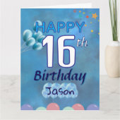 ハッピーバースデー16th10代の若者ボーイ カード (正面)