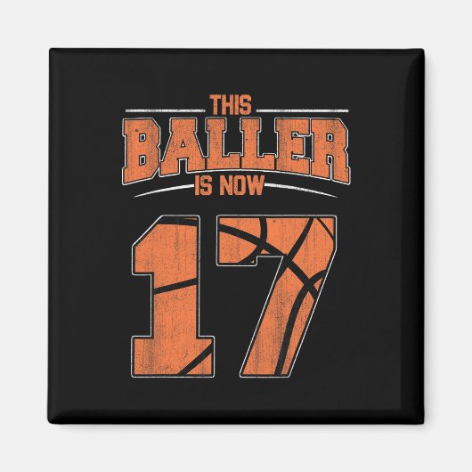 ハッピーバースデー17歳バスケットボールボーイズセブン マグネット (正面)