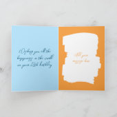 ハッピーバースデー18今日フォトブルーのオレンジを追加 カード (内部)