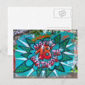 ハッピーバースデー18歳の落書き ポストカード (正面/裏面)