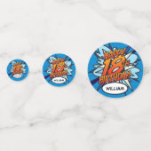 ハッピーバースデー18歳 レトロコミックスタイルのポップアート コンフェッティ (裏面)