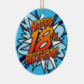 ハッピーバースデー18歳 レトロコミックブック セラミックオーナメント (右)