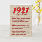 ハッピーバースデー1921年誕生20年代20年代 カード (黄色い花)