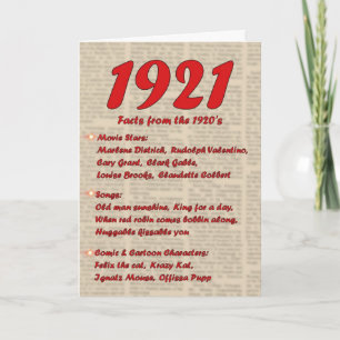 ハッピーバースデー1921年誕生20年代20年代 カード