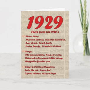 ハッピーバースデー1929年誕生20年代20世紀 カード