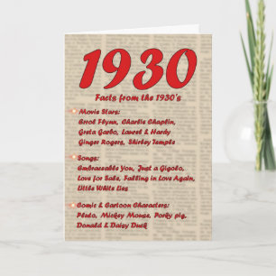 ハッピーバースデー1930年誕生30年代30年代 カード