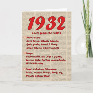 ハッピーバースデー1932年誕生30年代30年代 カード