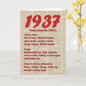 ハッピーバースデー1937年誕生30年代30年代30年代 カード (黄色い花)