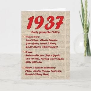 ハッピーバースデー1937年誕生30年代30年代30年代 カード