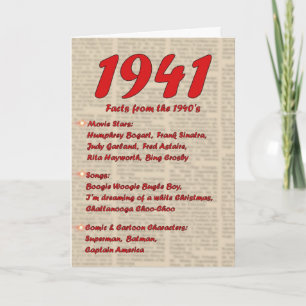ハッピーバースデー1941年誕生報道40年代40年代 カード