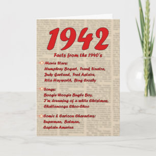 ハッピーバースデー1942年誕生報道40年代40年代 カード