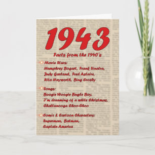 ハッピーバースデー1943年誕生ニュース40年代40年代 カード