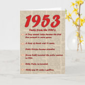 ハッピーバースデー1953年誕生ニュース50年代50 カード (黄色い花)