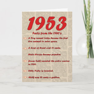 ハッピーバースデー1953年誕生ニュース50年代50 カード