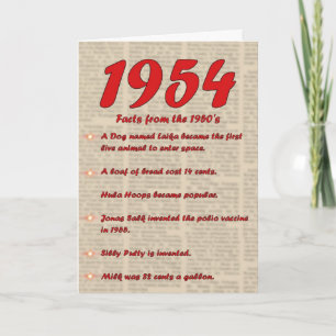 ハッピーバースデー1954年誕生報道50年代50年代 カード