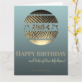 ハッピーバースデー1954金ゴールド70日 カード (黄色い花)