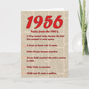 ハッピーバースデー1956年誕生ニュース50年代50 カード