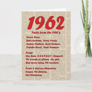 ハッピーバースデー1962年誕生ニュース60年代60 カード