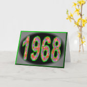 ハッピーバースデー1968年誕生60年代60年代 カード (黄色い花)