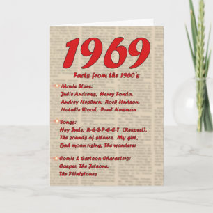 ハッピーバースデー1969年誕生報道60年代60年代 カード