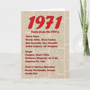 ハッピーバースデー1971年誕生ニュース70年代70 カード
