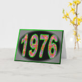 ハッピーバースデー1976年誕生70年代70年 カード (黄色い花)