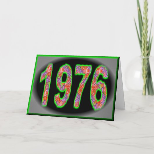 ハッピーバースデー1976年誕生70年代70年 カード (正面)