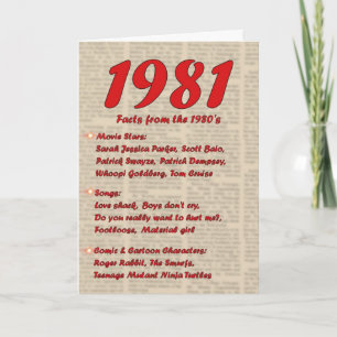 ハッピーバースデー1981年誕生80年代80年代 カード